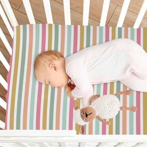 KICPOAY Multicoloured Crib Sheets Stretchy Playard Sheets for Baby Toddler