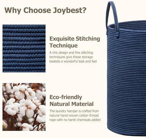 Joybest 72L Woven Laundry Basket in Blue