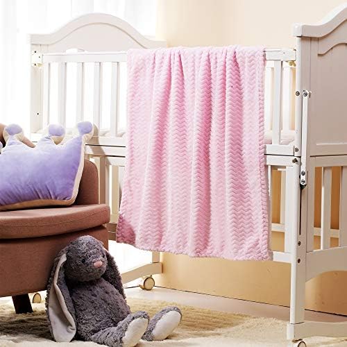 CREVENT 30X40 Soft Baby Blanket - Wave Baby Pink