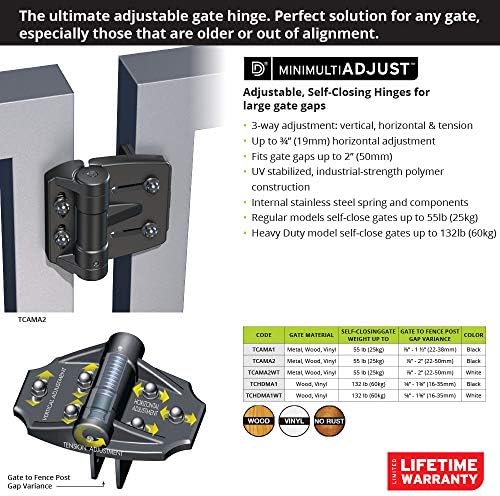 DD Technologies TCAMA2 Gate Hinges 2 Count Black