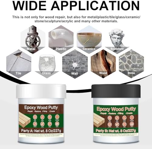 A-HEYIDA Epoxy Wood Filler - 16 oz Dark Red Putty