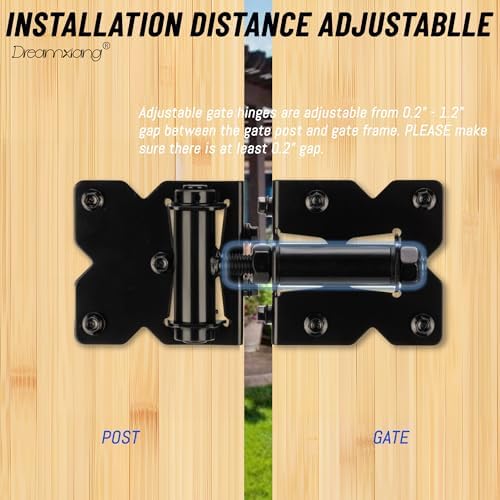 Dreamxiang Non-Weld Self Closing Gate Hinges 4-Pack