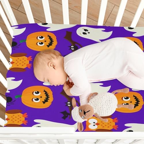 FUGIDOG Halloween Boo Crib Sheets Soft Breathable 1