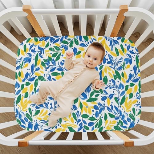 Wassud Doodle Flowers Crib Sheets 27x39 Inch Pack and Play 1