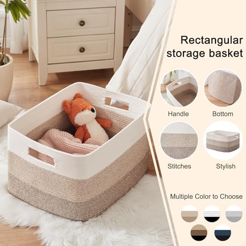 OIAHOMY Gradient Yellow Woven Storage Basket