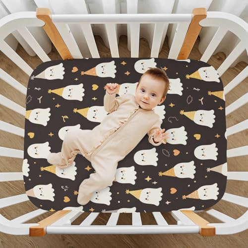 FUGIDOG Halloween Boo Crib Sheet Soft Breathable