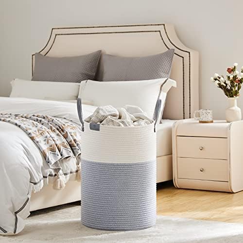 VIPOSCO Tall Laundry Basket with Leather Handle
