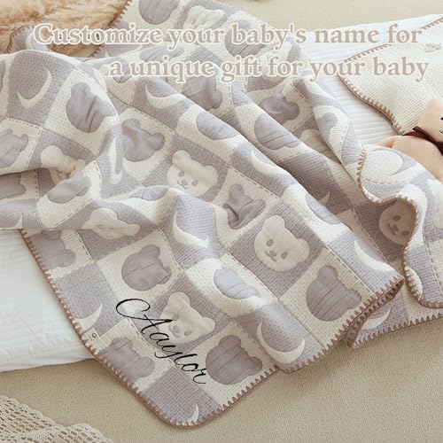 Custom Baby Blanket with Name 100 Cotton Toddler Bed Throw