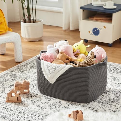 OIASKET Rectangle Woven Basket for Blankets and Toys