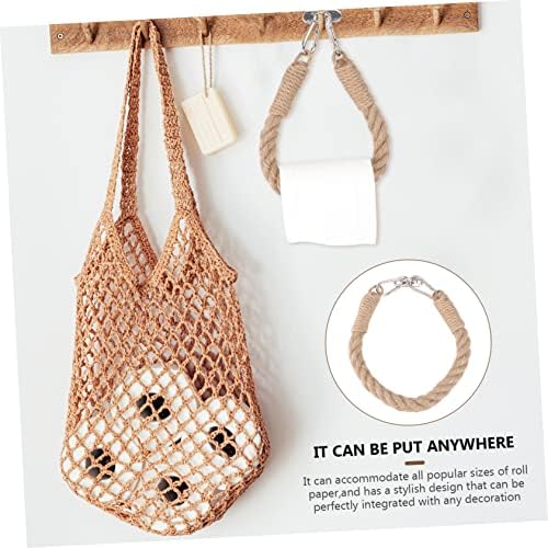 Housoutil Brown Toilet Paper Holder with Rustic Design