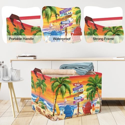 Clastyle Summer Beach Towel Storage Basket 1