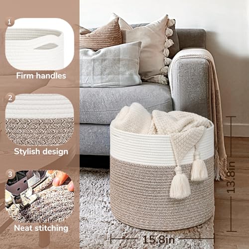 Goodpick Large Woven Cotton Rope Storage Basket