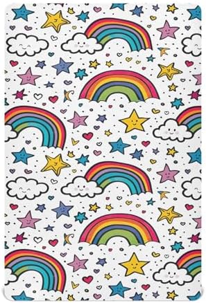 Wassud Rainbow Stars Crib Sheets Set