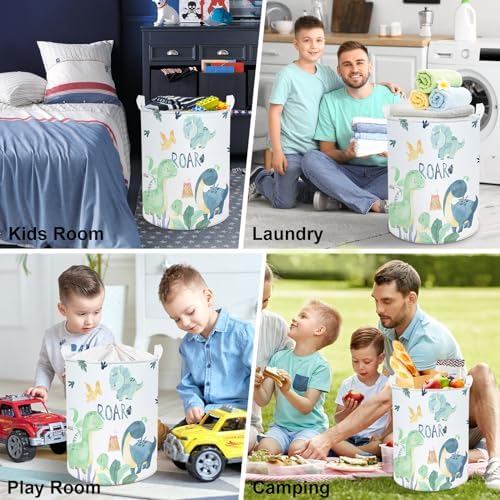 Clastyle Dinosaur Collapsible Laundry Hamper Green