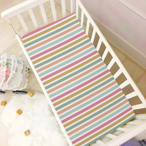 KICPOAY Multicoloured Crib Sheets Stretchy Playard Sheets for Baby Toddler