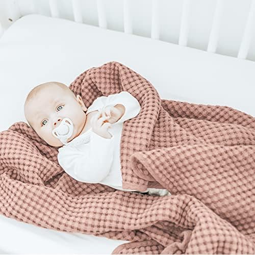Konssy Waffle Baby Blanket - Soft Cozy Nursery Swaddle Blanket for Boys Girls