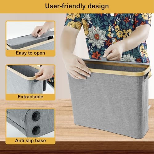 Foldable Toilet Paper Basket with Lid and Handle