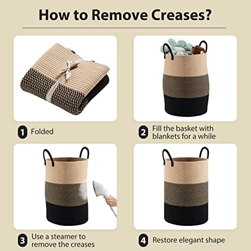 Fionas Magic 100L Woven Laundry Hamper Basket Brown Black