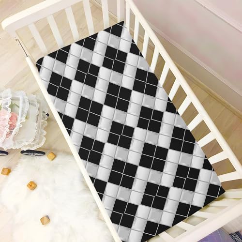 Wassud Gingham Crib Sheets Set for Boys Girls