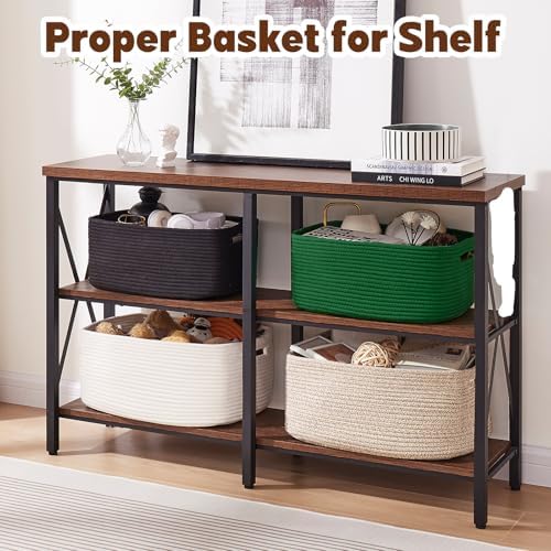 OIAHOMY Woven Rope Storage Baskets 2-Pack Brown
