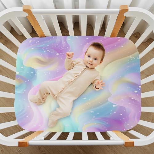 Wassud Colorful Wave Crib Sheets Pack