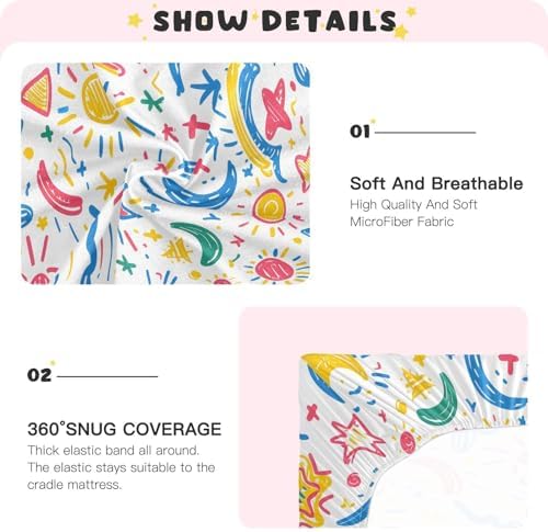 ALAZA 42 Crib Sheets for Girls and Boys