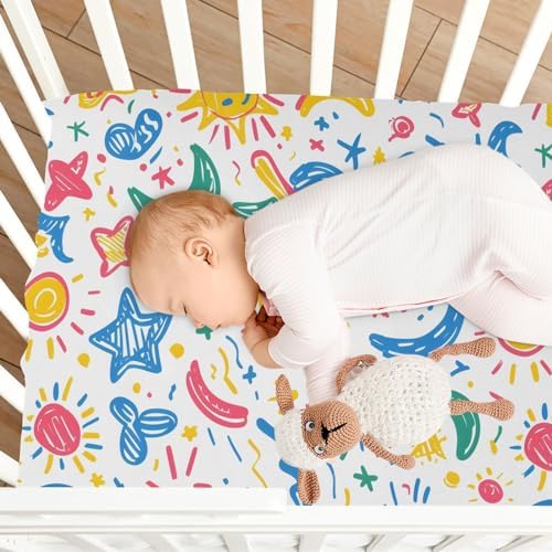 ALAZA 42 Crib Sheets for Girls and Boys