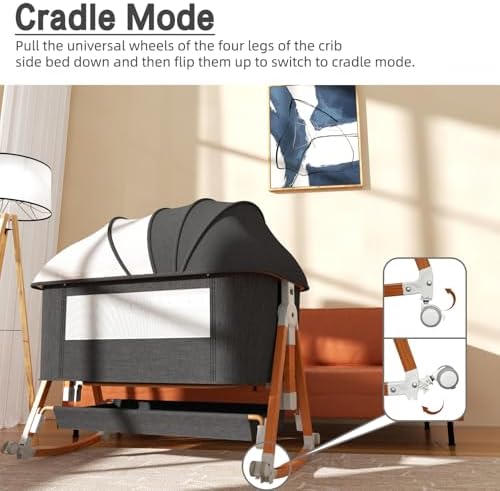 YUFU 3 in 1 Bassinet with Storage and Mosquito Net