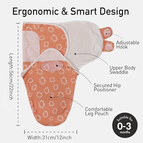 GLLQUEN BABY Swaddles 3 Pack - Soft Breathable for Newborns