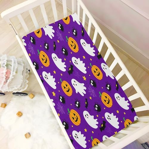 FUGIDOG Halloween Boo Crib Sheets Soft and Breathable