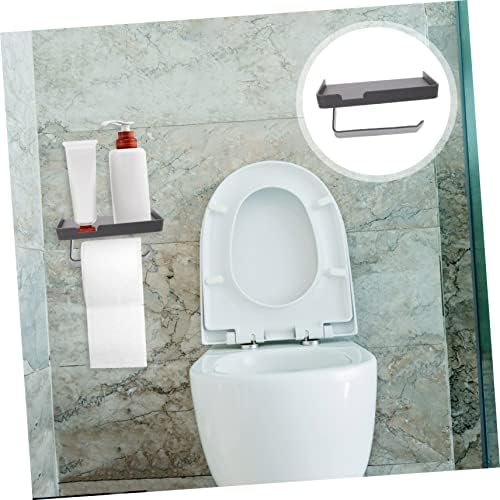 Stainless Steel Wall Mounted Toilet Paper Holder with Shelf 1