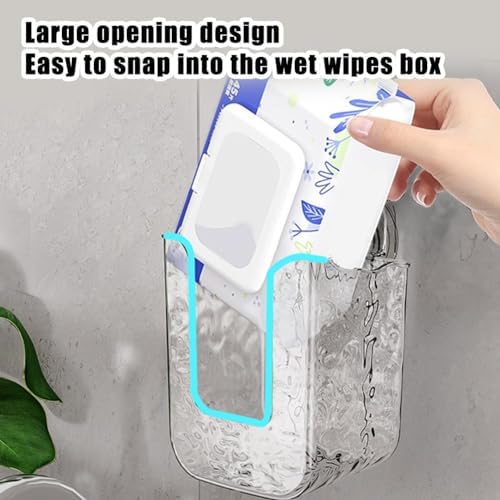 Wmool 2Pcs Suction Cup Wipes Holder Storage Box