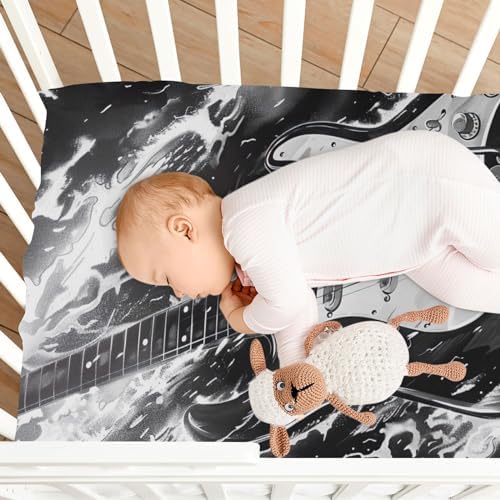 Wassud Black Crib Sheets Boys Girls 27x39 Inch