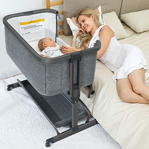 AMKE 3 in 1 Baby Bassinet with Storage Bedside Sleeper Cradle