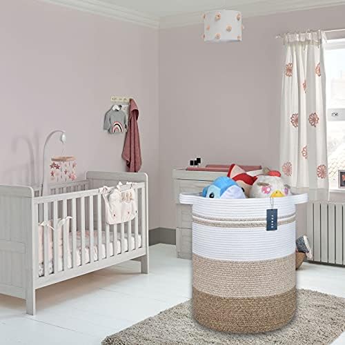 COMSE Extra Large Cotton Rope Woven Laundry Basket