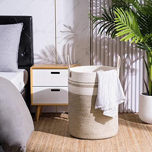 YOUDENOVA Woven Rope Laundry Basket 58L Tall Brown Hamper