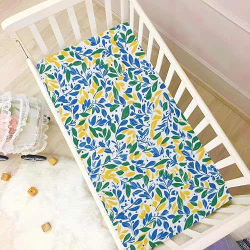 Wassud Doodle Flowers Crib Sheets 27x39 Inch Pack and Play 1