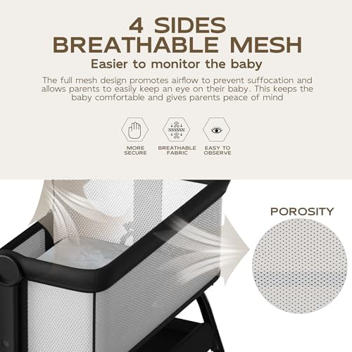 BabyBond 3 in 1 Bassinet with Washable Mattress and Sheet