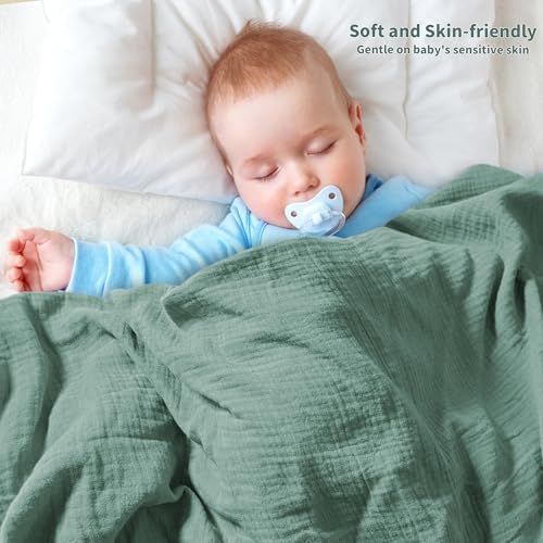 GUNTAIL Muslin Swaddle Blankets 2 Pack Soft Breathable for Newborn