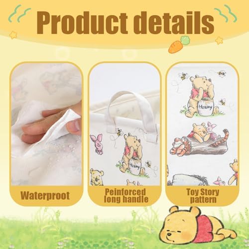 CORODER Rectangle Cute Bear Storage Basket With Waterproof PE Coating