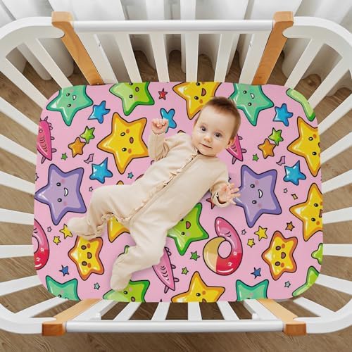 Wassud Stars Cute Cartoon Crib Sheets for Boys Girls