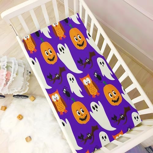 FUGIDOG Halloween Boo Crib Sheets Soft Breathable 1