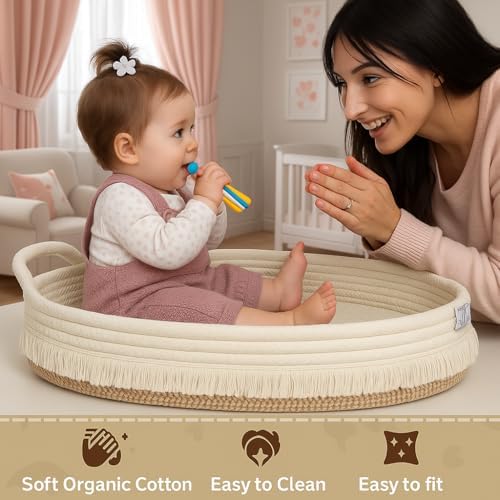ZEALN LIFE Baby Changing Basket Bundle Beige