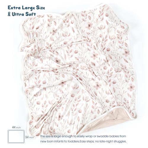 GRSSDER Super Soft Jersey Knit Swaddle Blanket for Baby Girls