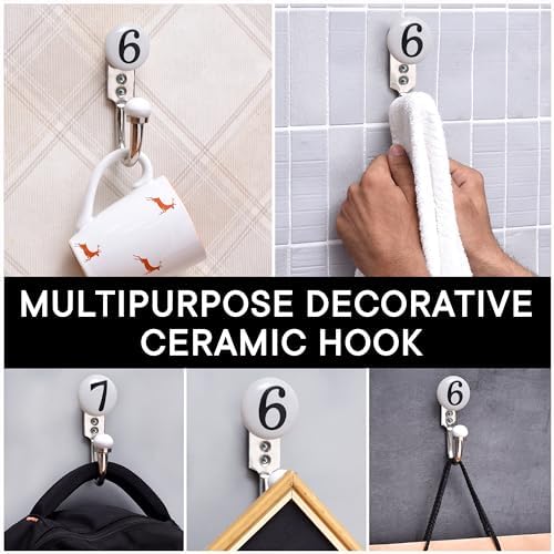 IndianShelf White Ceramic Wall Hooks for Kids