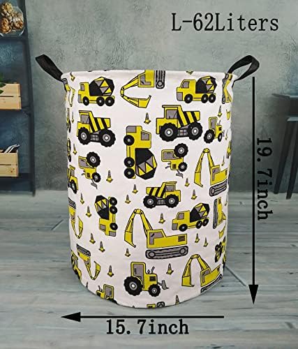 KUNRO Large Round Laundry Hamper with Waterproof Coating