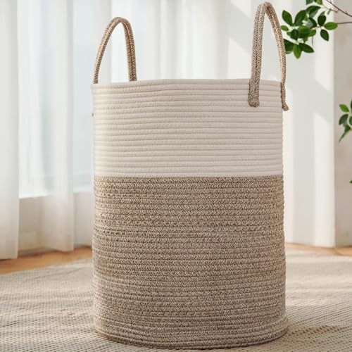 JMvicyroam Large Woven Laundry Basket Hamper 60L