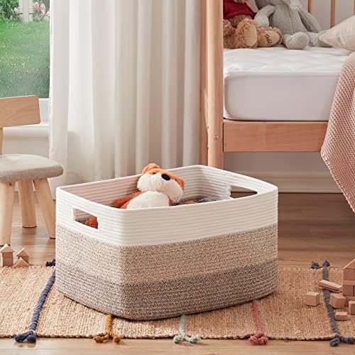 OIAHOMY Gradient Yellow Woven Storage Basket