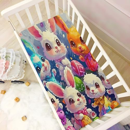 Wassud Bunnys Gathering Crib Sheets Set for Boys Girls