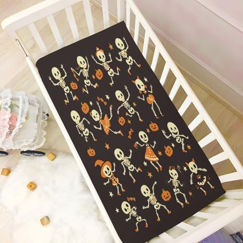 FUGIDOG Halloween Boo Crib Sheets Soft Breathable